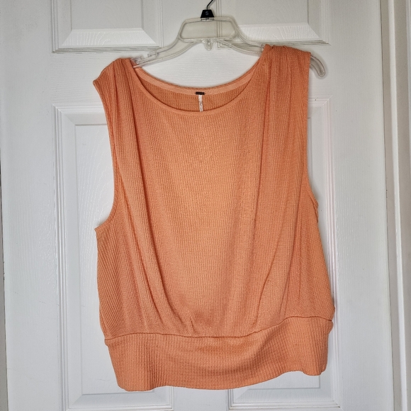 Free People‎ Orange Knit Women's Sleeveless Top L - Picture 1 of 7